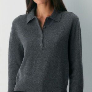 Aritzia Bare Cashmere Polo Longsleeve